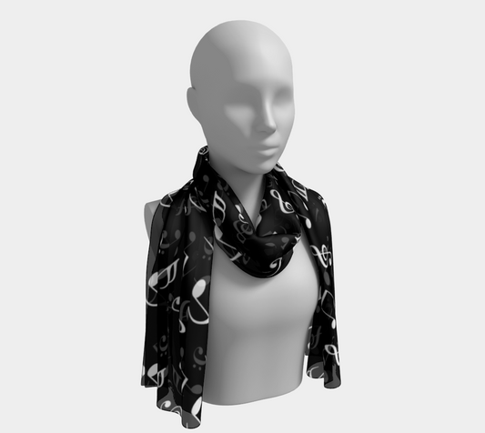 black music notes scarf