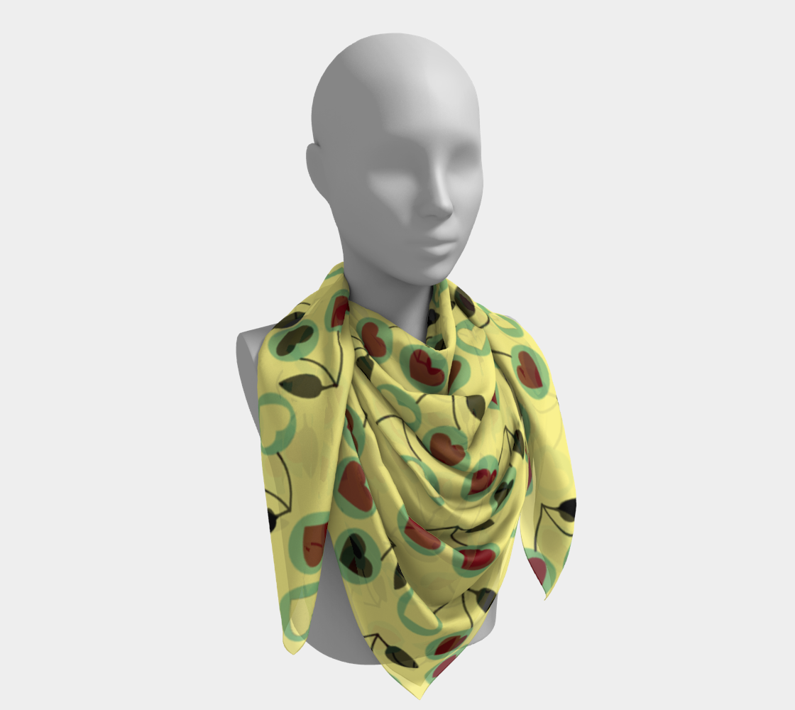 yellow heart cherries scarf