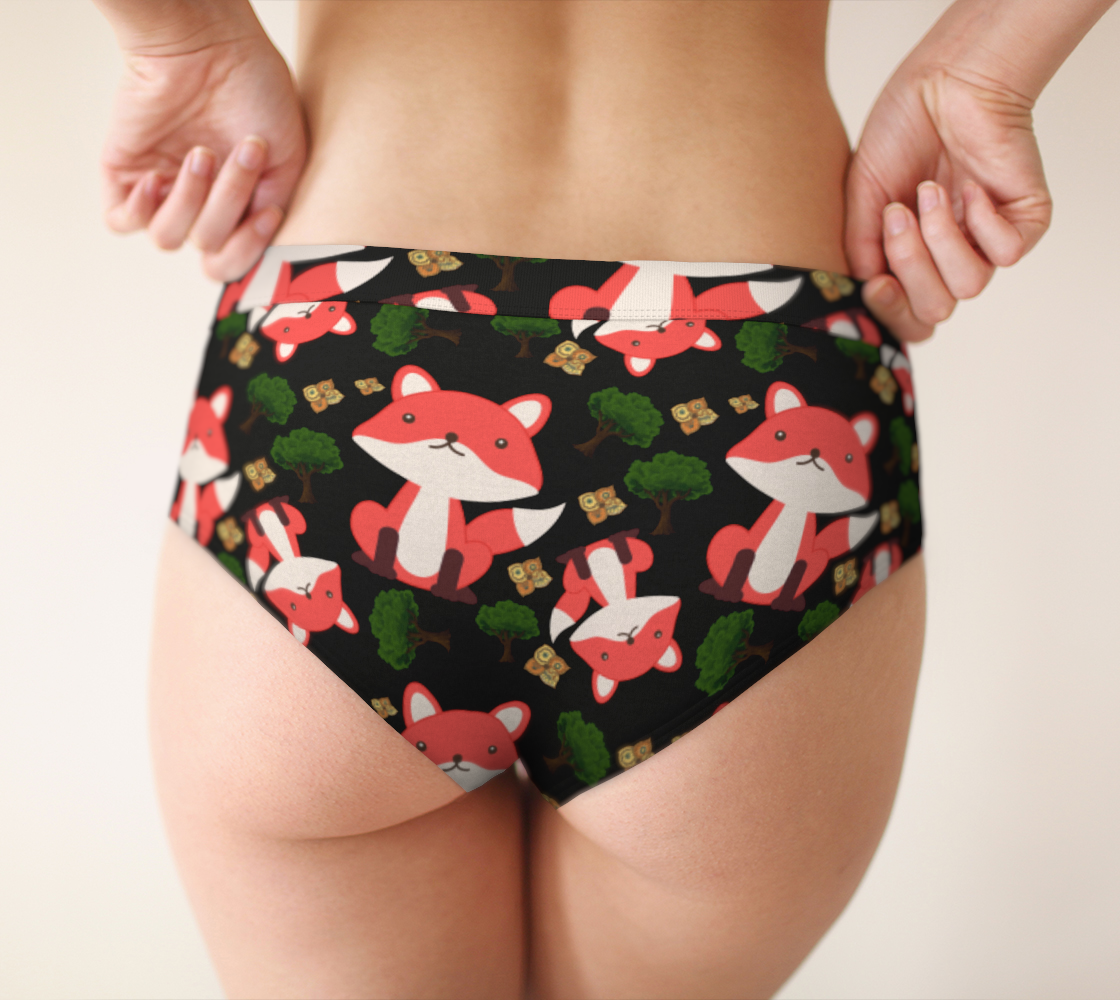 fox and trees pattern cheeky briefs