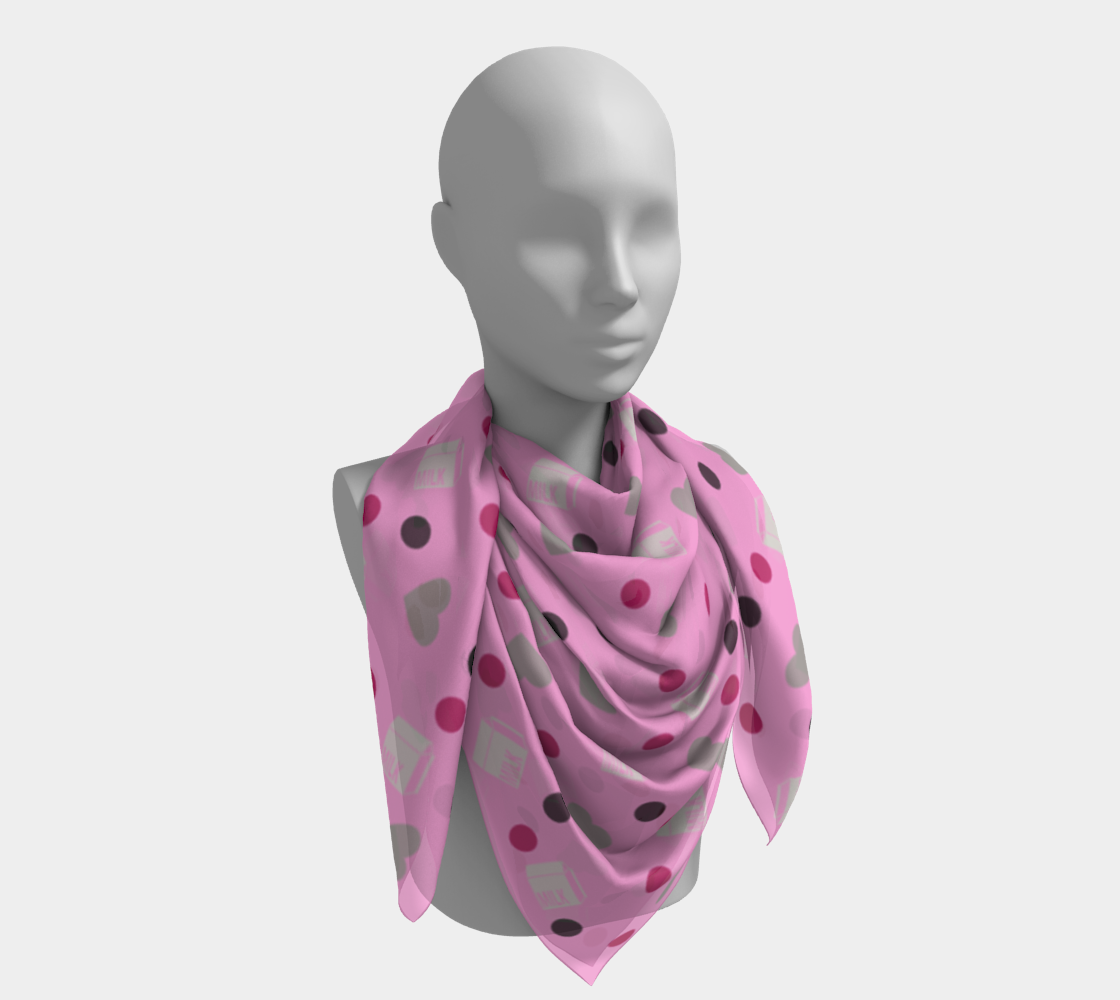 pink milk hearts scarf