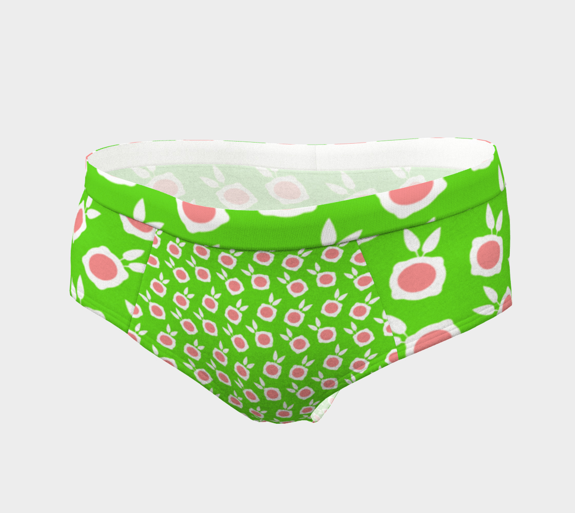 square flowers green cheeky briefs