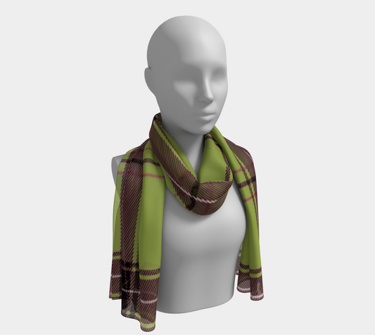 avocado green plaid scarf