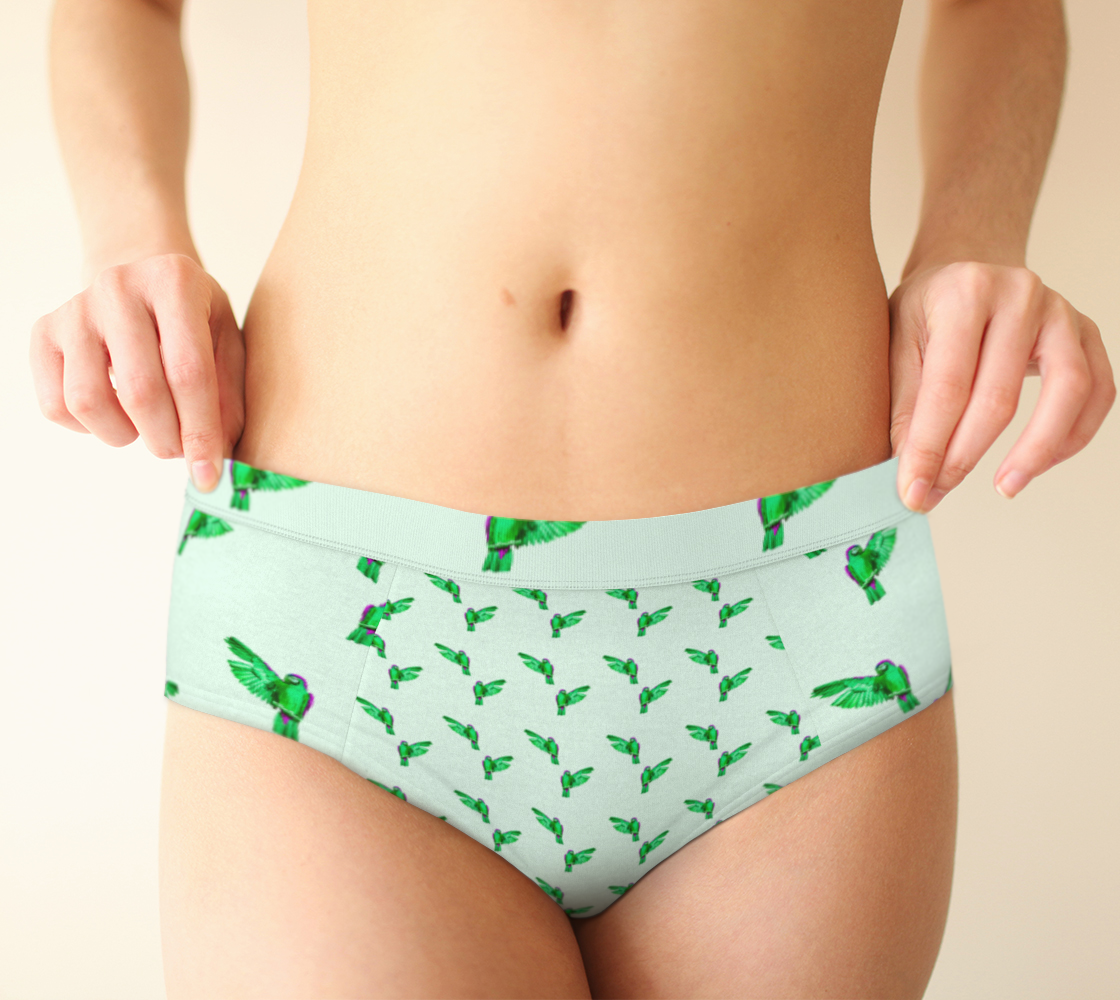 green parrot pattern cheeky briefs