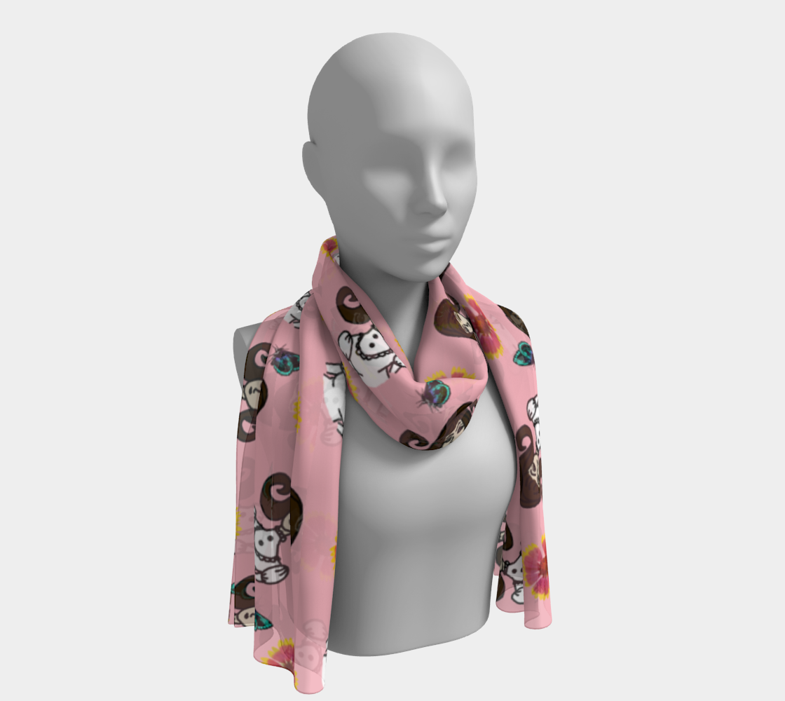 girl with dress  pink scarf