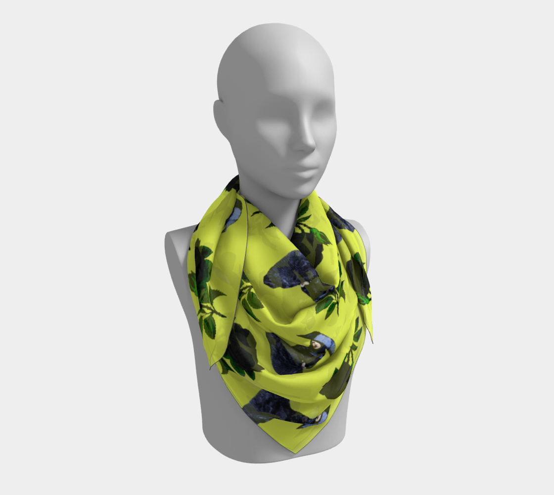 gothic girl rose yellow pattern scarf