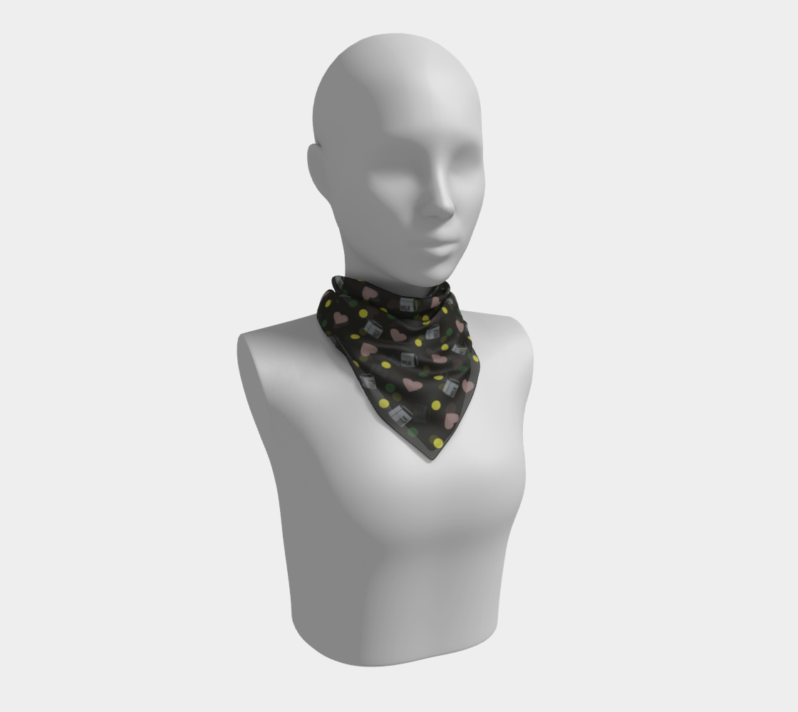 dark grey milk hearts scarf