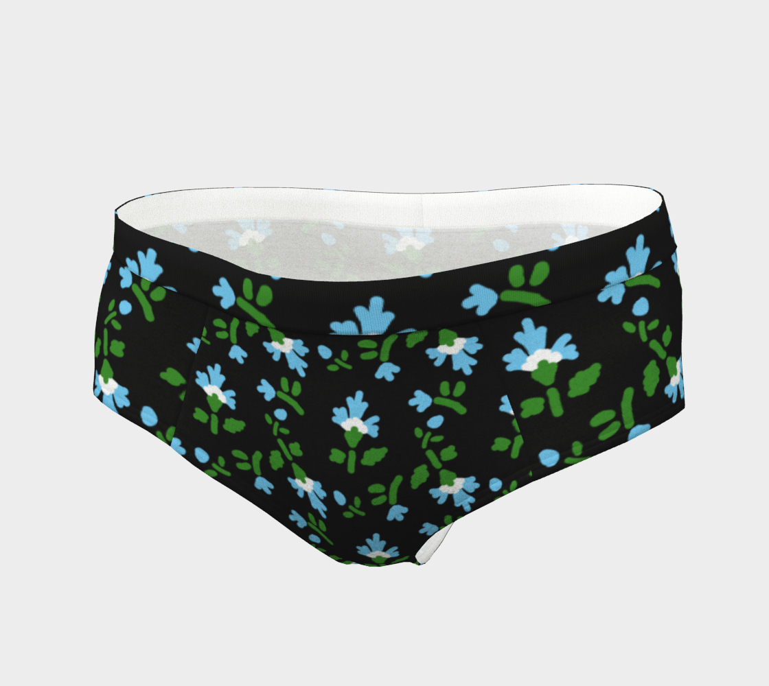 carnation pattern black cheeky briefs