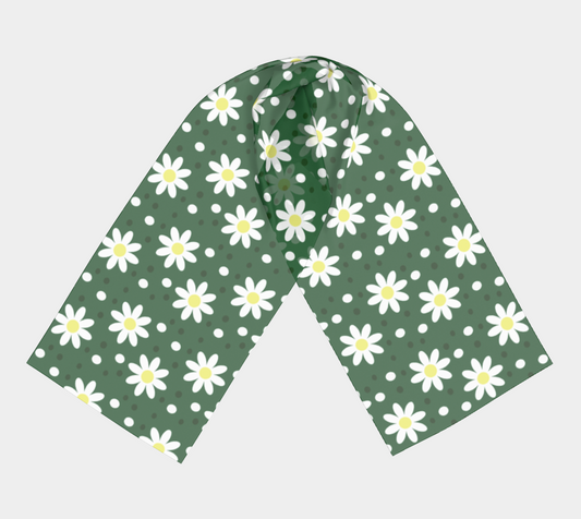 daisy dots green scarf