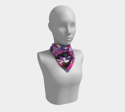 purple retro pop scarf