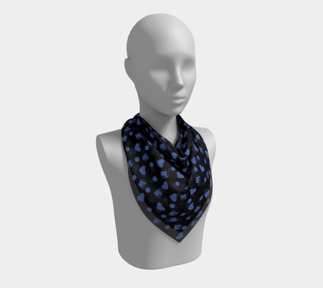 blue hearts scarf