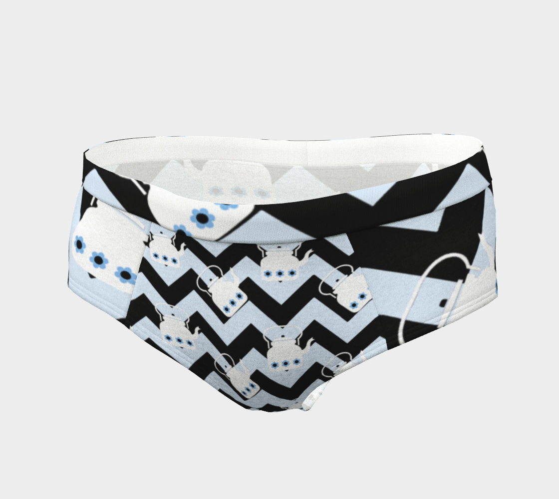 blue teapot chevron cheeky briefs