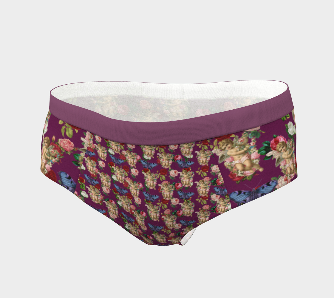 angel cherub butterflies magenta cheeky briefs