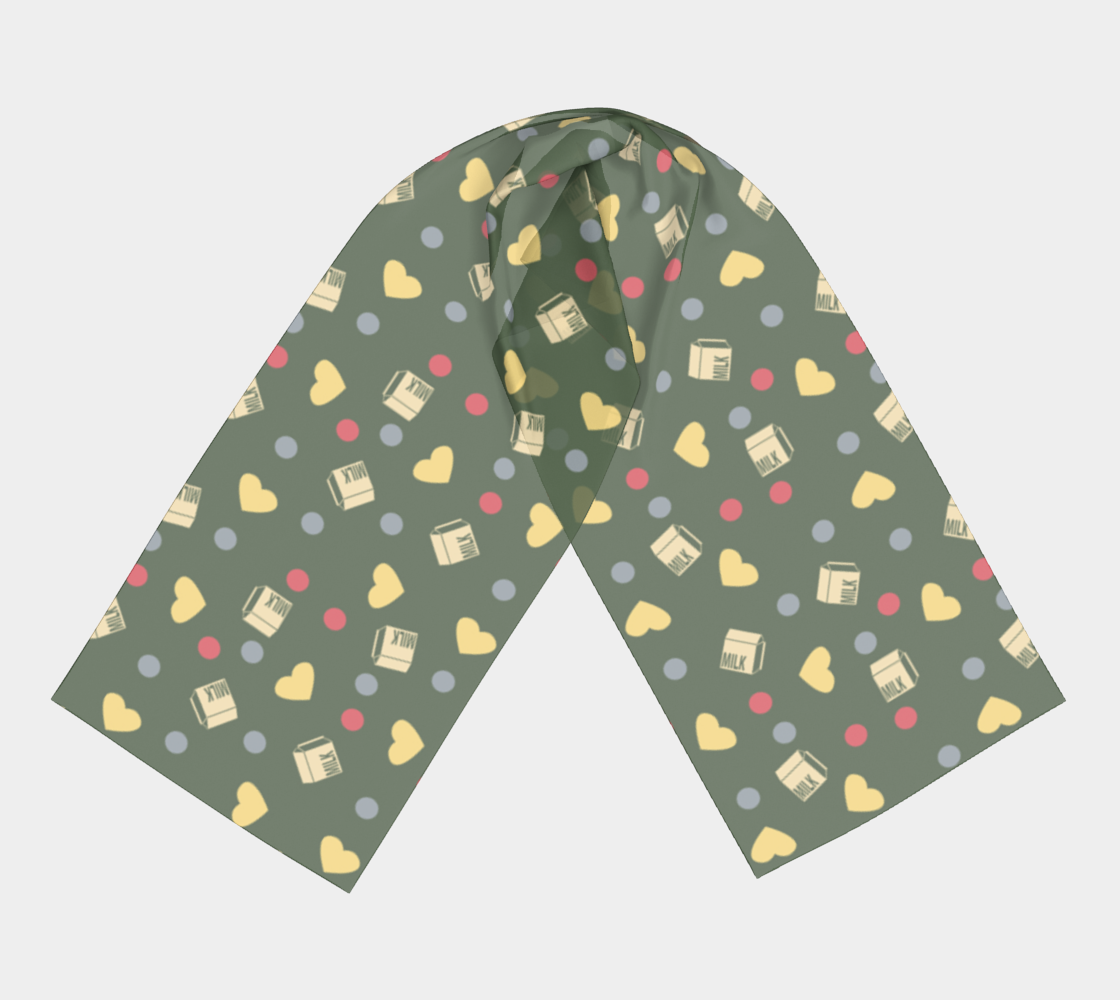 green milk hearts scarf