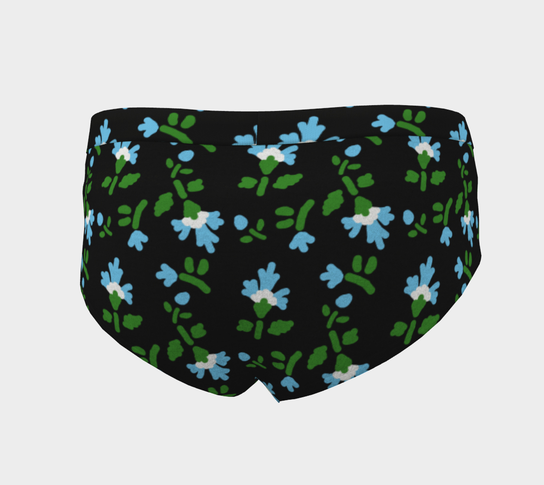 carnation pattern black cheeky briefs