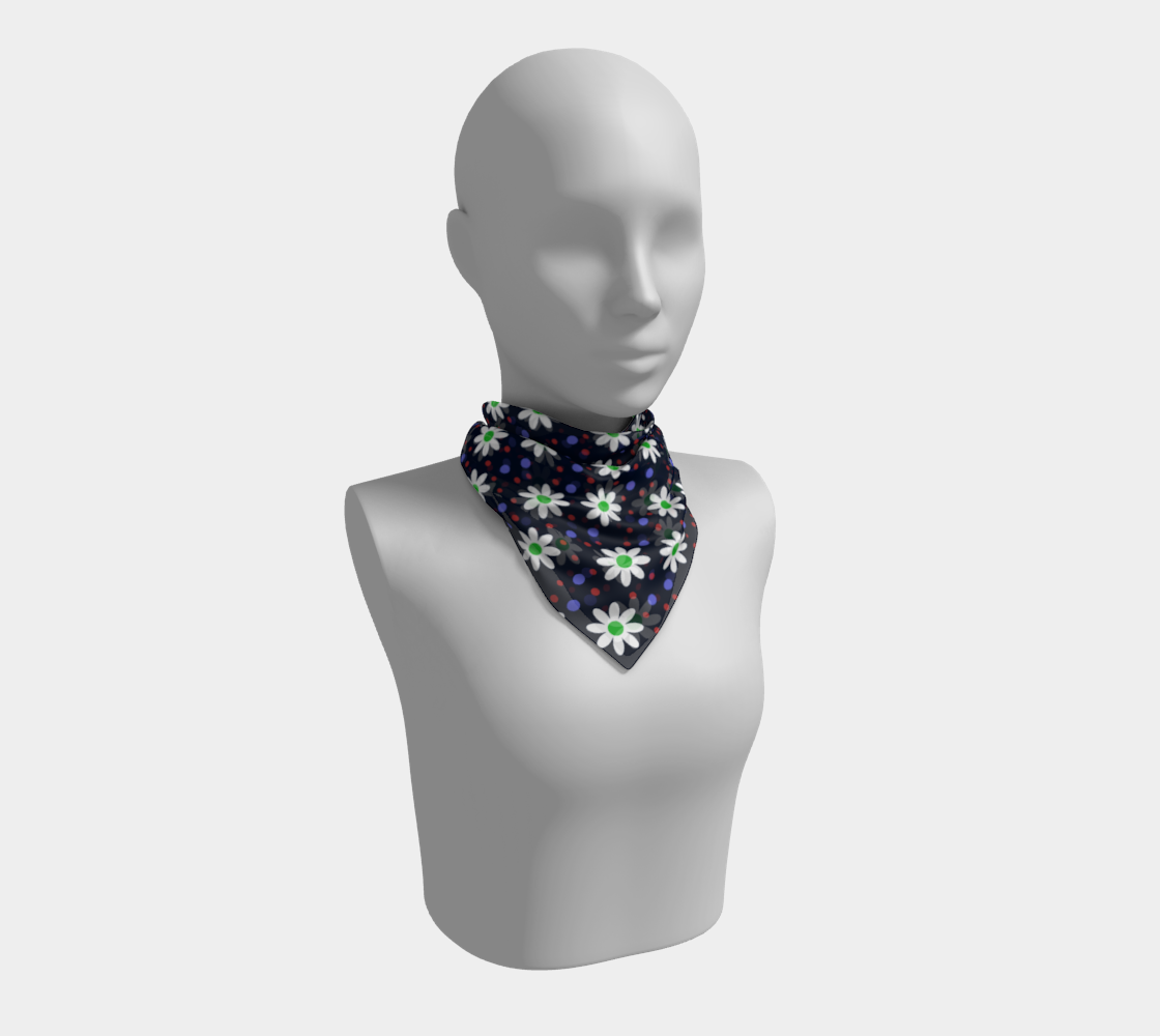 daisy dots navy blue scarf