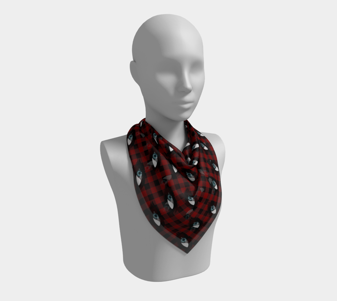 eyes red plaid scarf