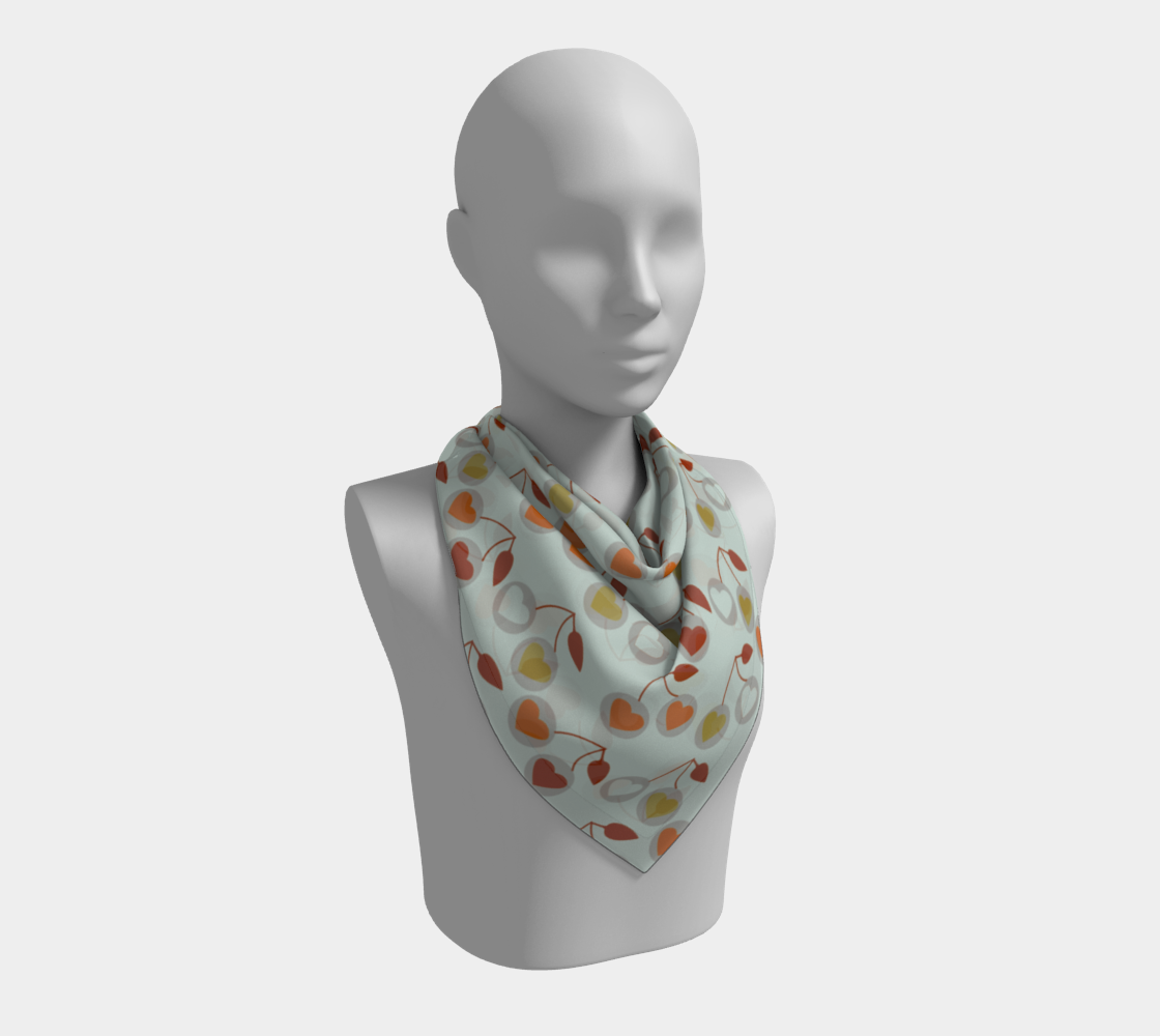 heart cherries grey scarf