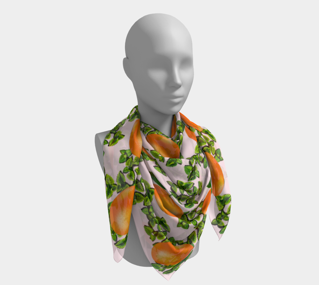 citrus tropical orange pink scarf