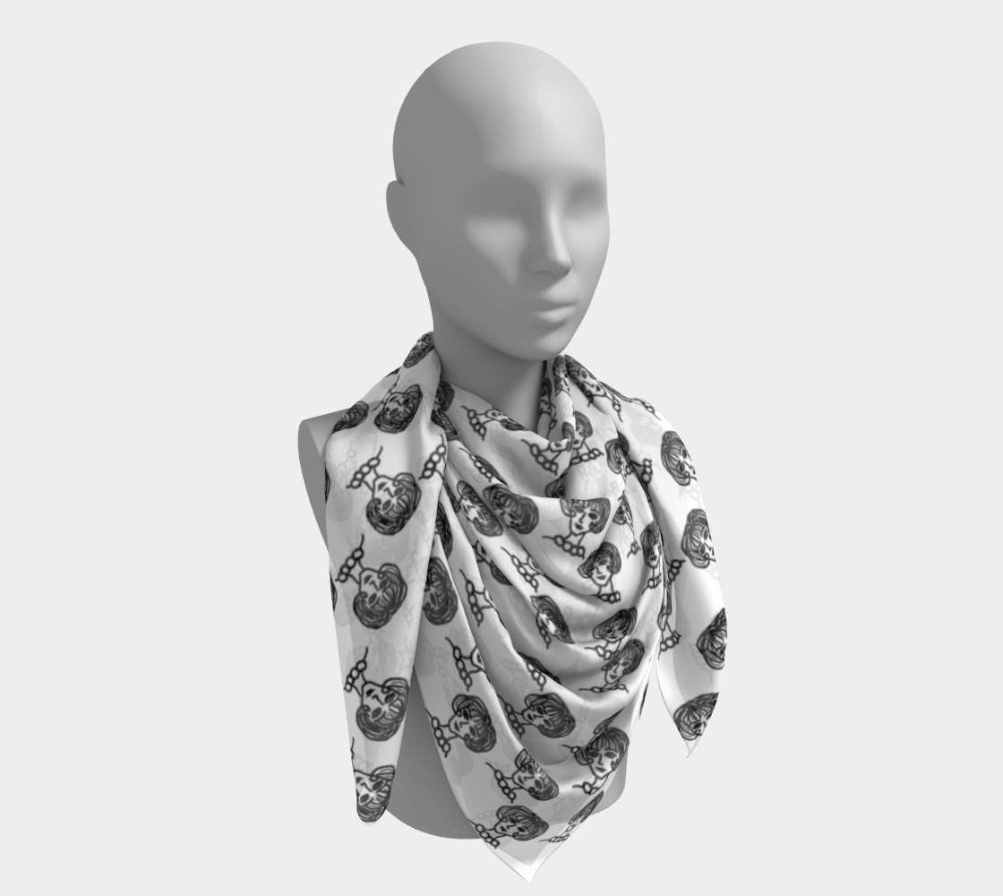 20s girl white scarf