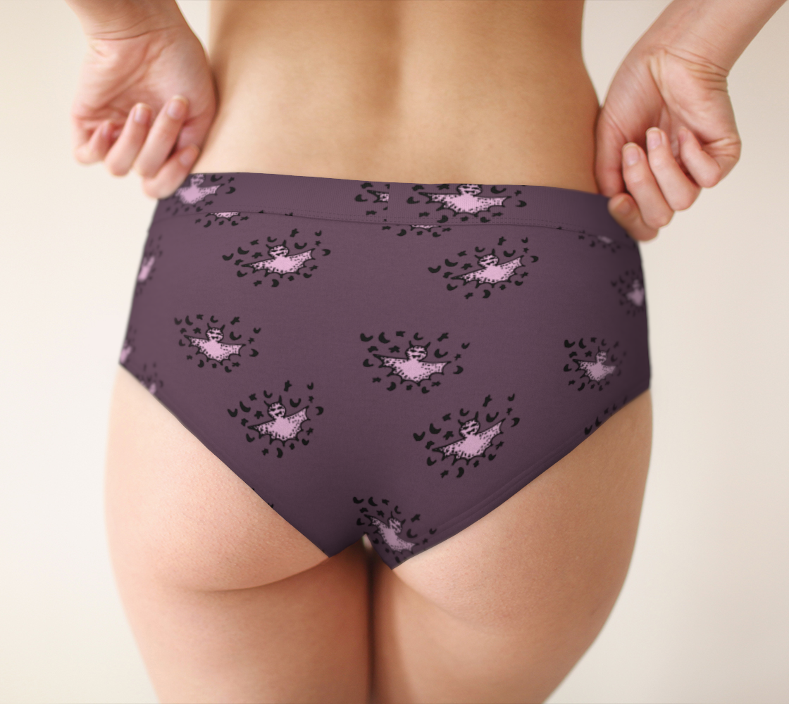 zodiac bat pink grey cheeky briefs