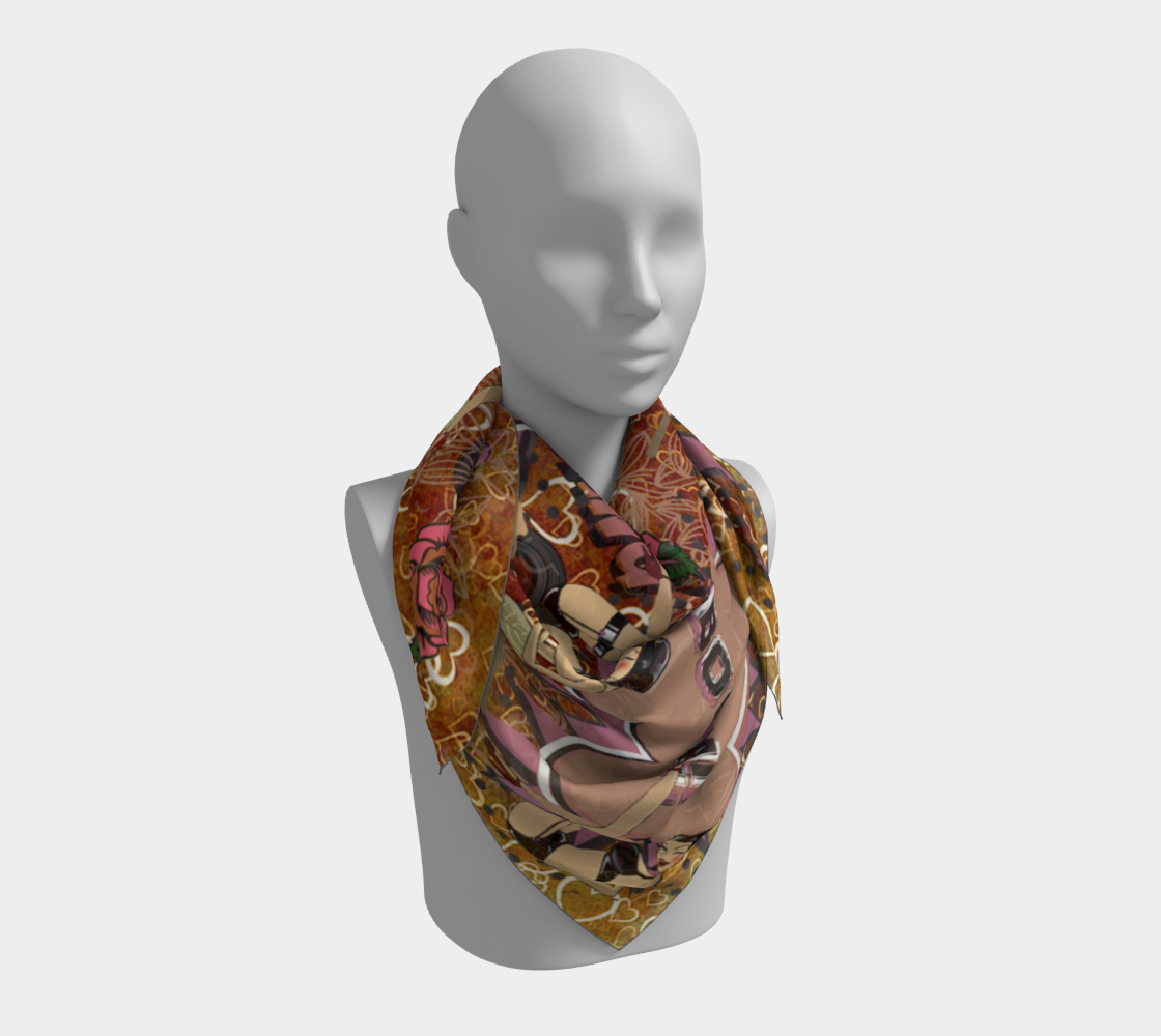 pinup floral scarf