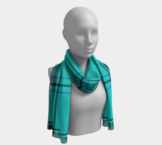 aqua plaid scarf