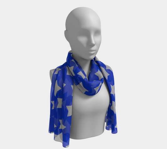 silver stars royal blue scarf