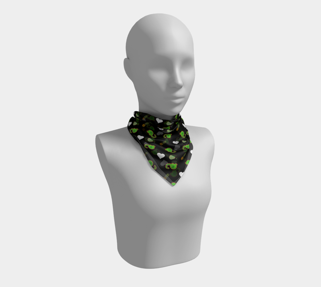 green elephant pattern scarf