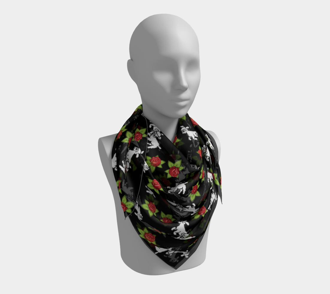 lamb pattern black scarf