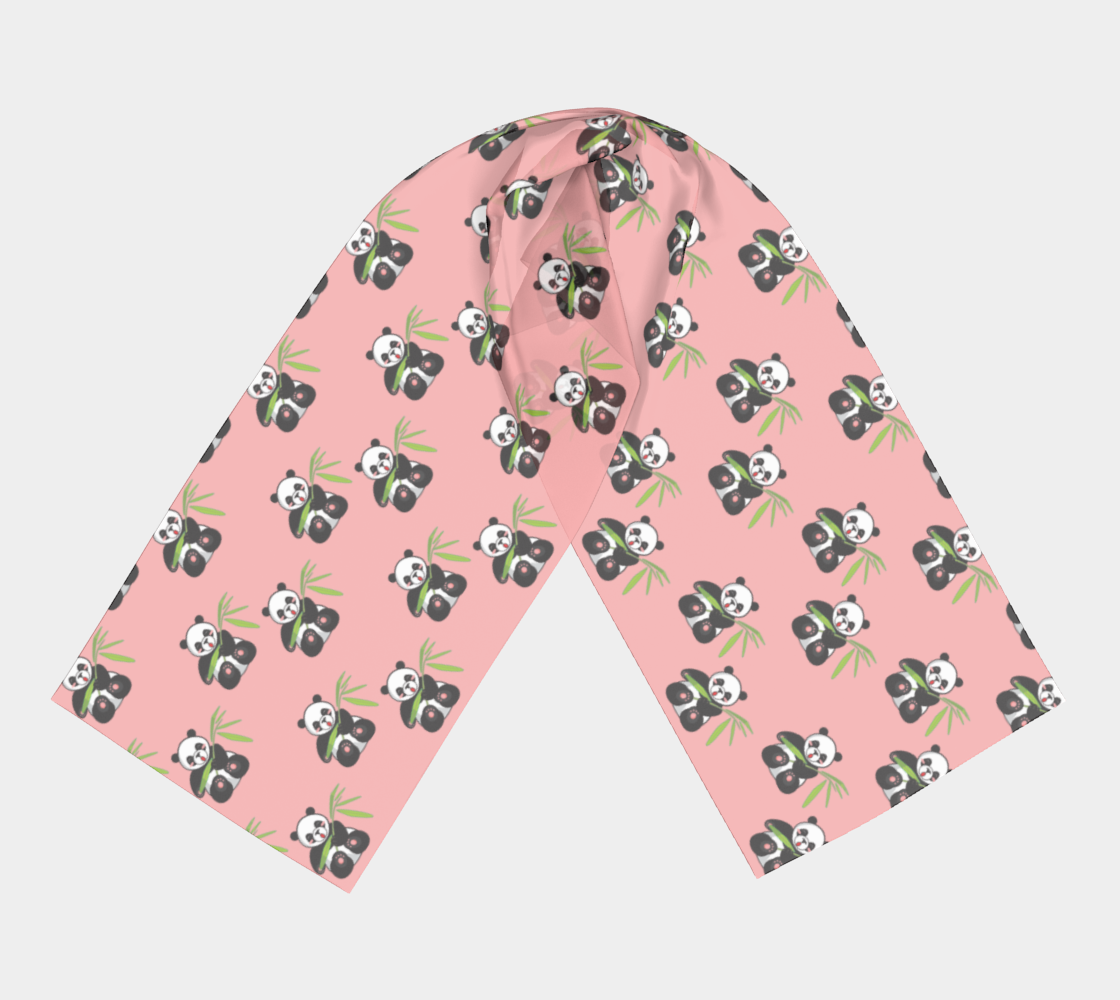 panda with bamboo pink scarf