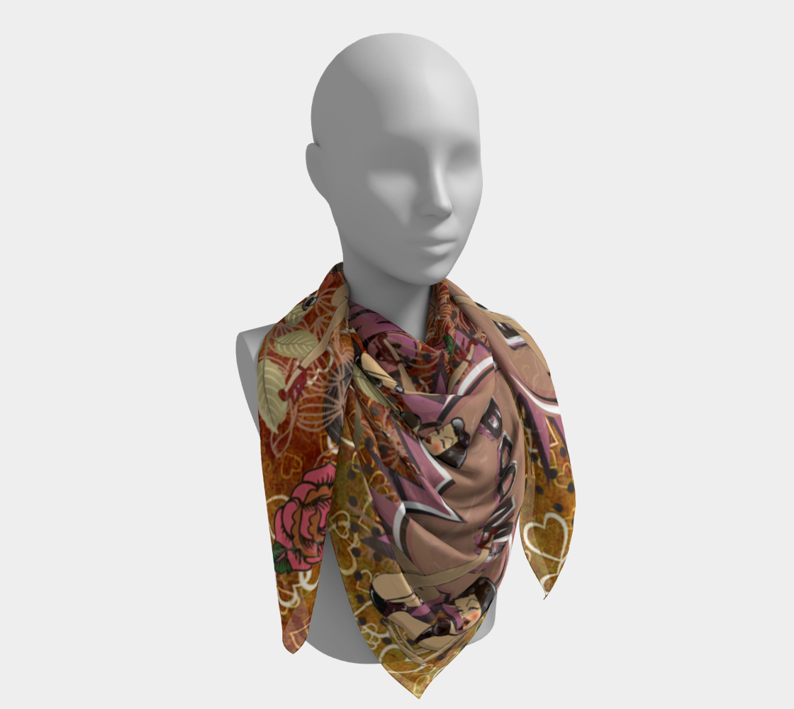 pinup floral scarf