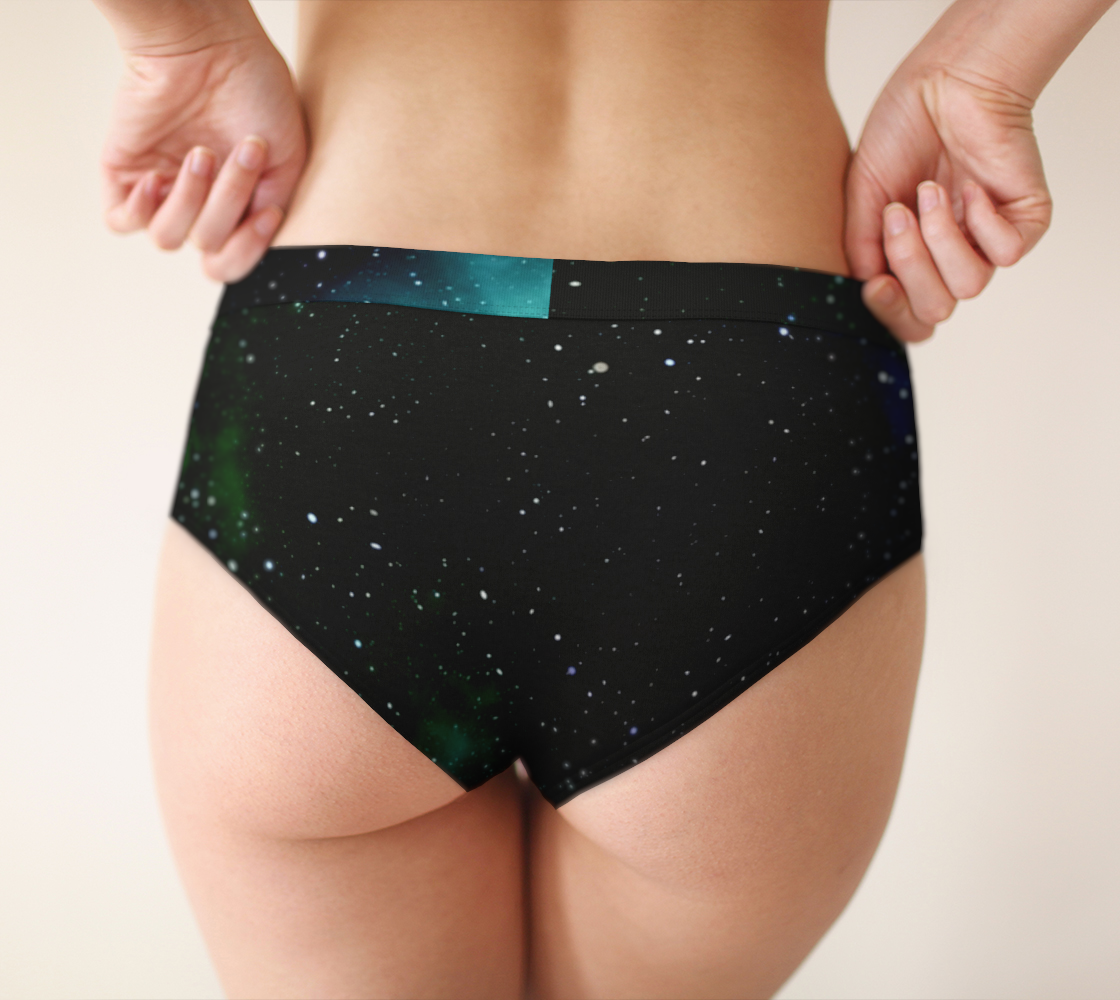 galaxy sky blue green cheeky briefs