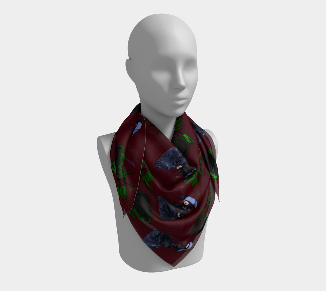 gothic girl rose red pattern scarf