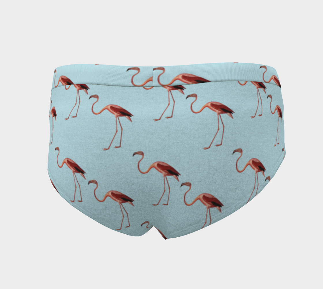 flamingo pattern blue cheeky briefs