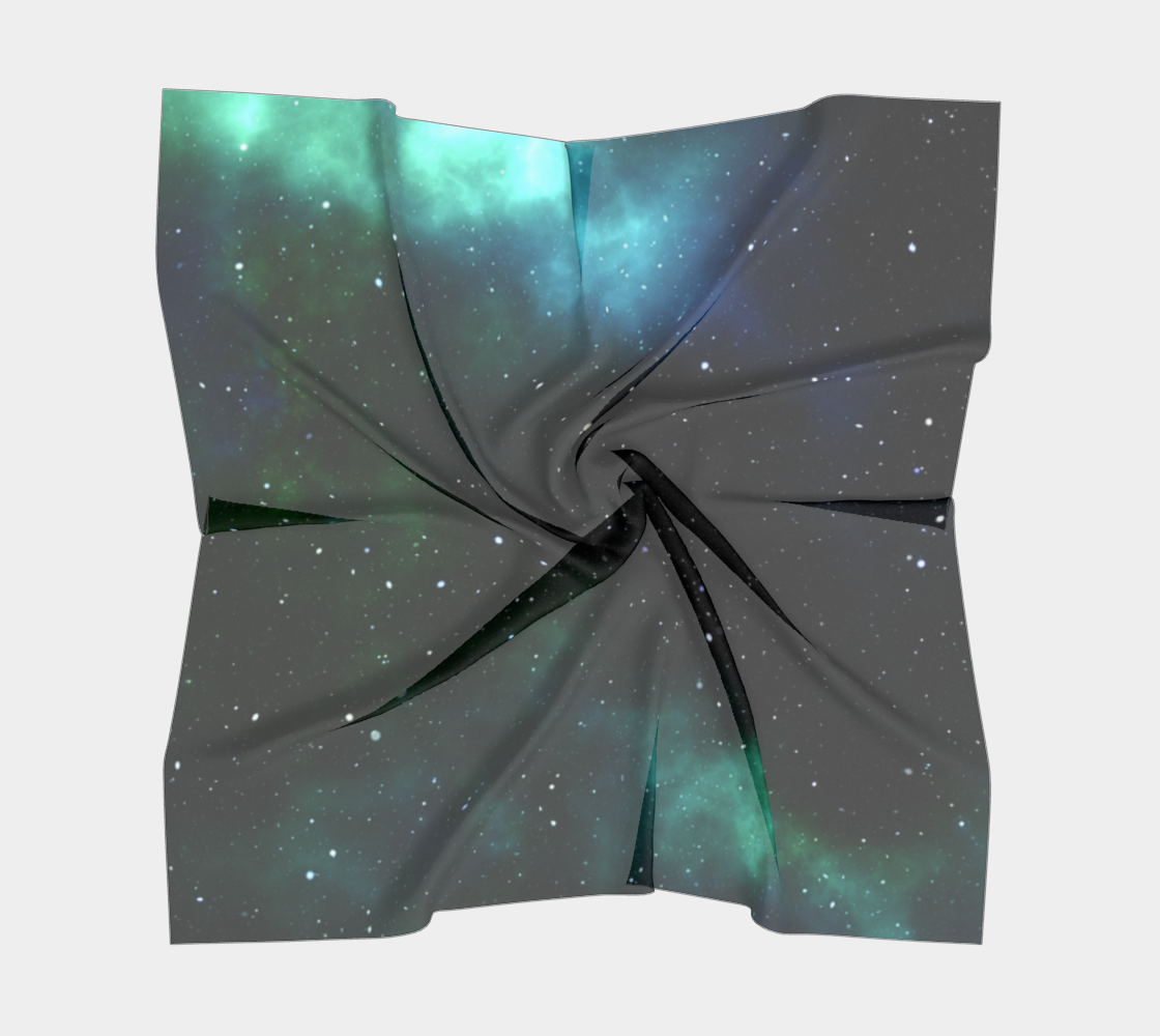 galaxy sky blue green scarf