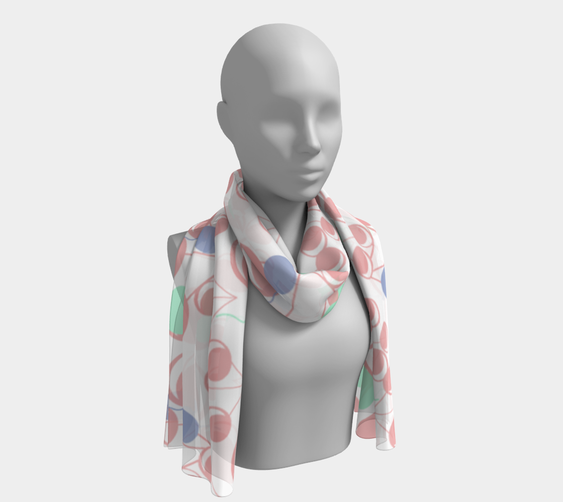 bubblegum cherry white scarf