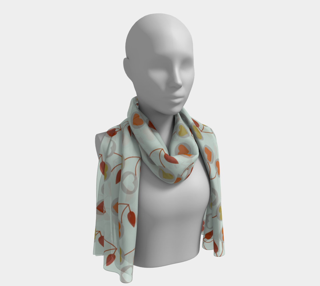 heart cherries grey scarf