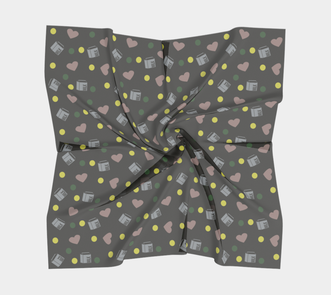 dark grey milk hearts scarf