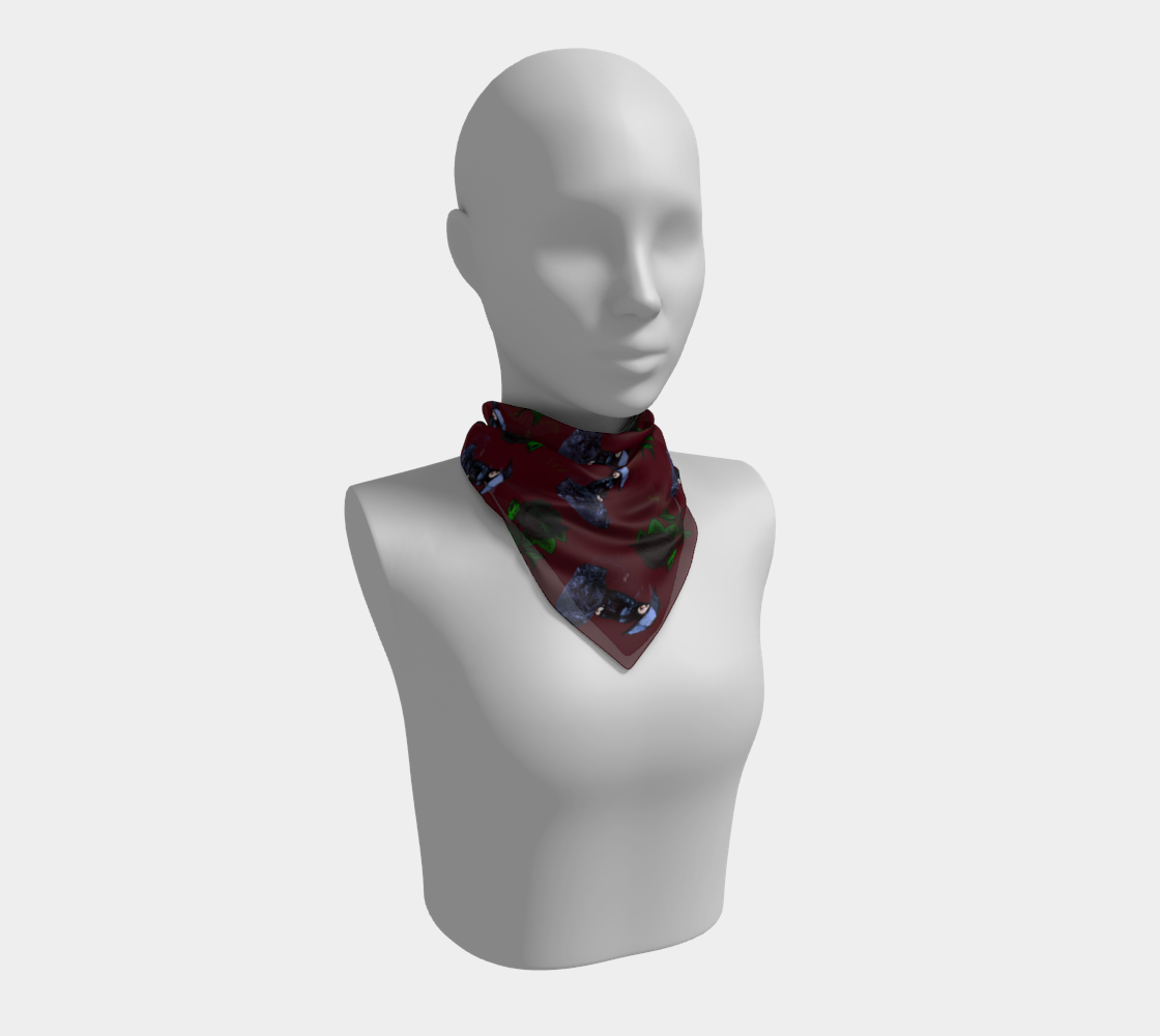 gothic girl rose red pattern scarf