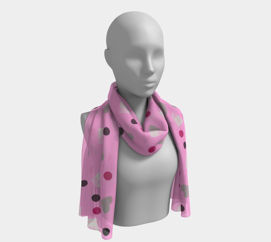 pink milk hearts scarf