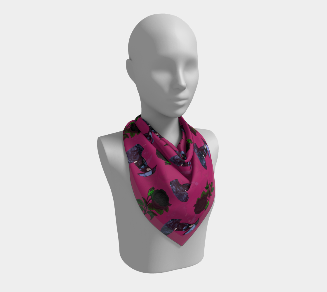 gothic girl rose pink pattern scarf