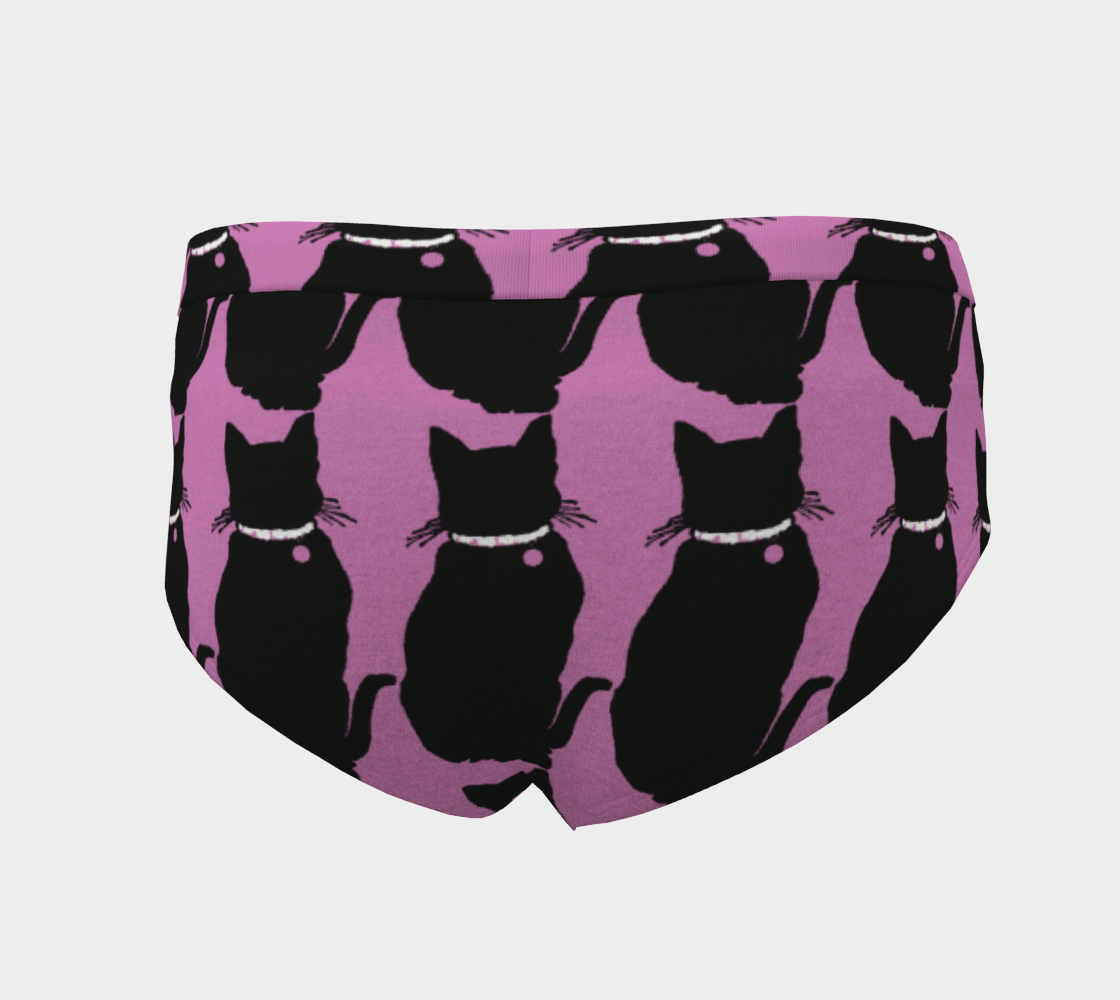 cat silouette pattern pink cheeky briefs