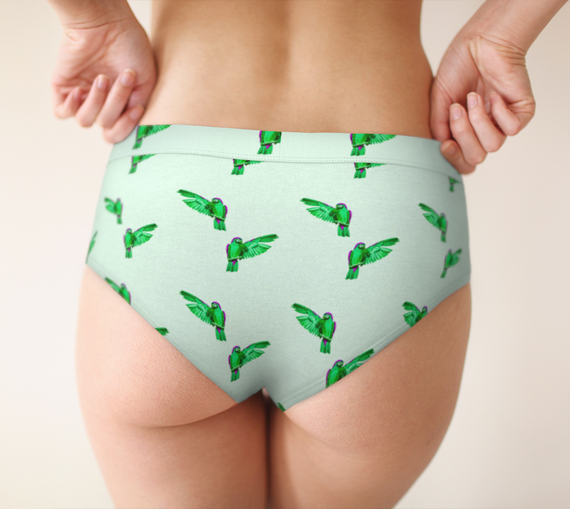 green parrot pattern cheeky briefs