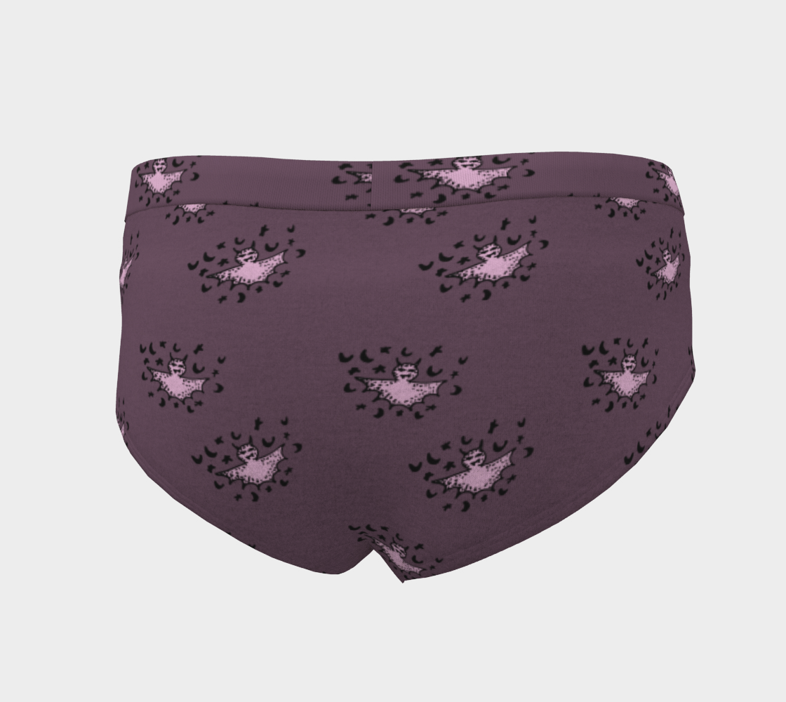 zodiac bat pink grey cheeky briefs