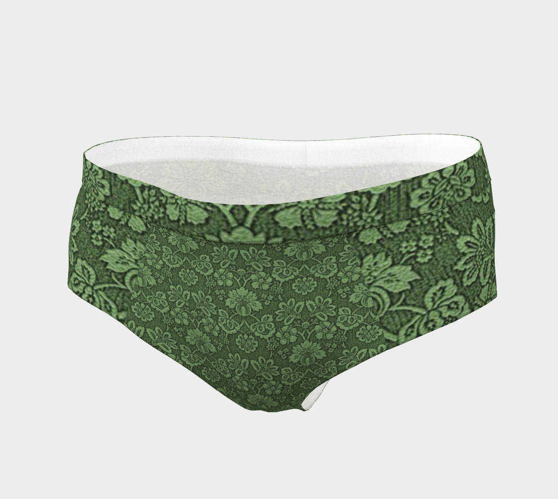 damask green cheeky briefs