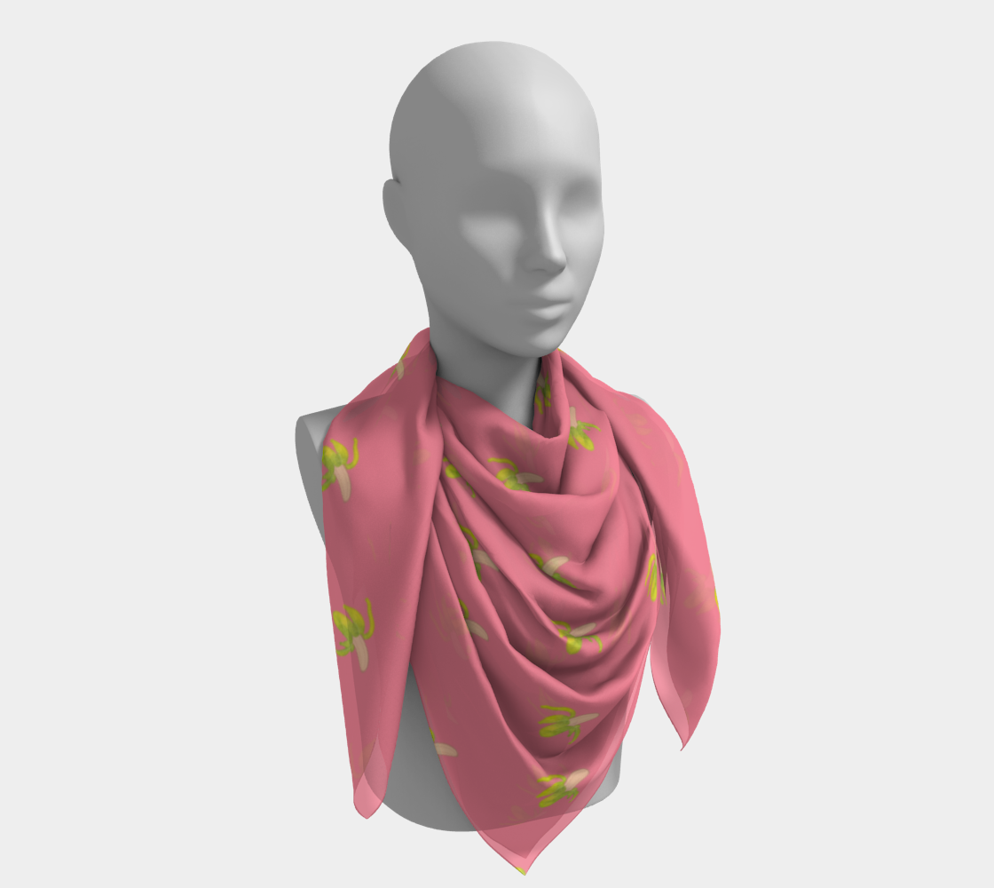 peeled banana on pink scarf