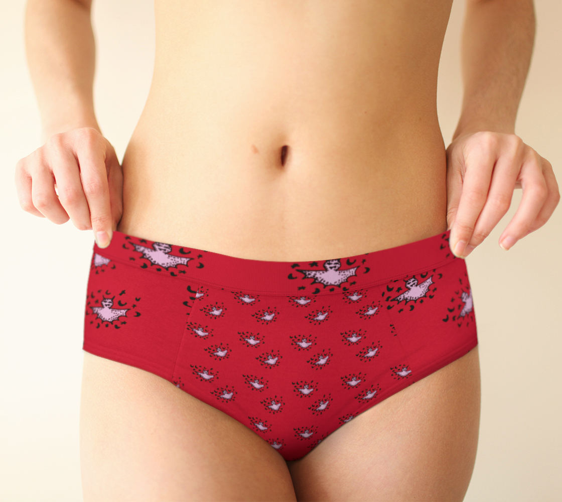 zodiac bat pink red cheeky briefs