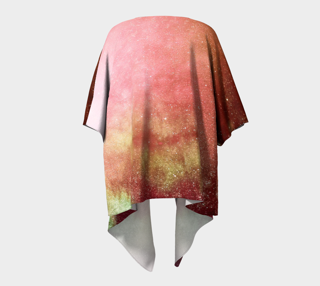 galaxy red draped Kimono