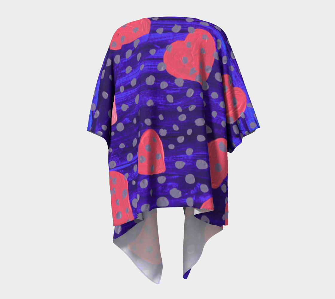 underwater pink hearts draped Kimono