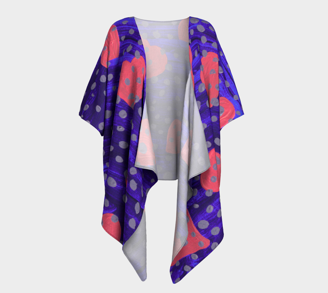 underwater pink hearts draped Kimono